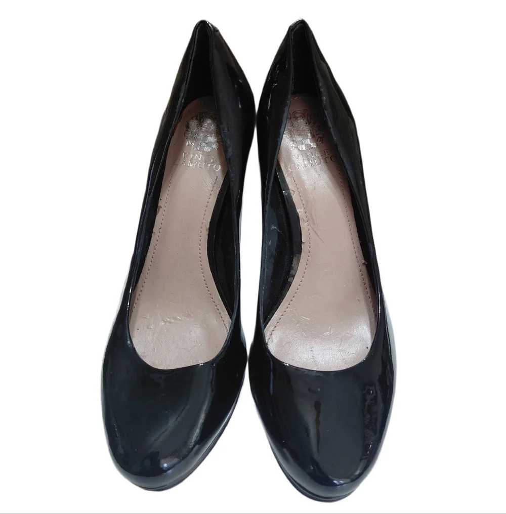 Vince Camuto Black Patent Leather Platform Pumps Women's Size 9 High Heels